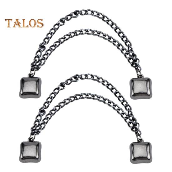 

1 пара многофункциональных магнитных зажимов для одежды с цепочкой, многоцелевая брошь без штифта, металлические пуговицы, зажим для одежды, шали, шарфа, брюк, манжет, магнит Square чёрный