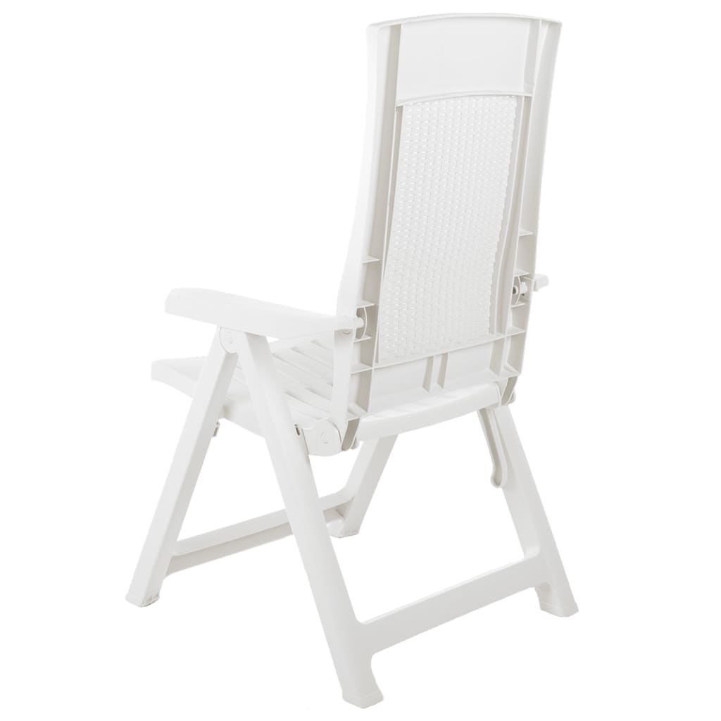 vidaXL 2 Pieces Adjustable Folding Chairs Made of Plastic, White
