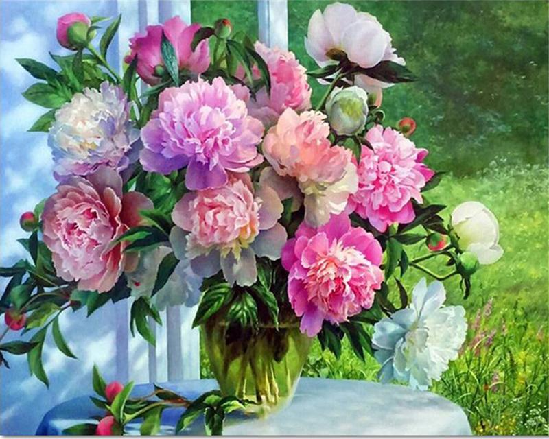 

5D DIY алмазная живопись цветы полная квадратная круглая дрель вышивка растение пейзаж Алмазная мозаика набор для вышивки крестом украшение дома Full Square 20X30CM синий