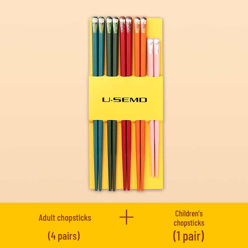 Durable Japanese Alloy Chopsticks - 5-Pair Family Set