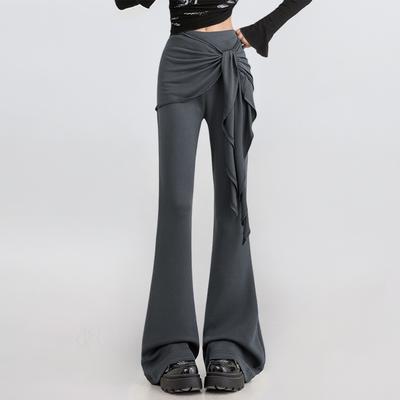 Damen Sexy Einfarbig Micro Falsch Zweiteilig Schnürdesign Lässige Designerhose