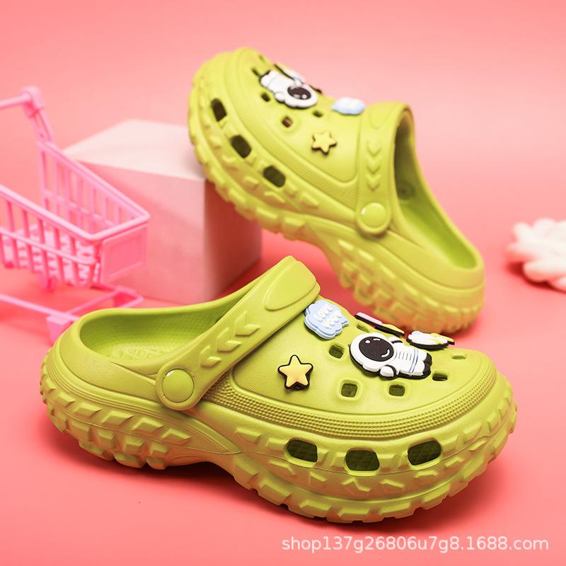 Kids' Platform Clogs with Charms Non-slip Breathable Garden Shoes