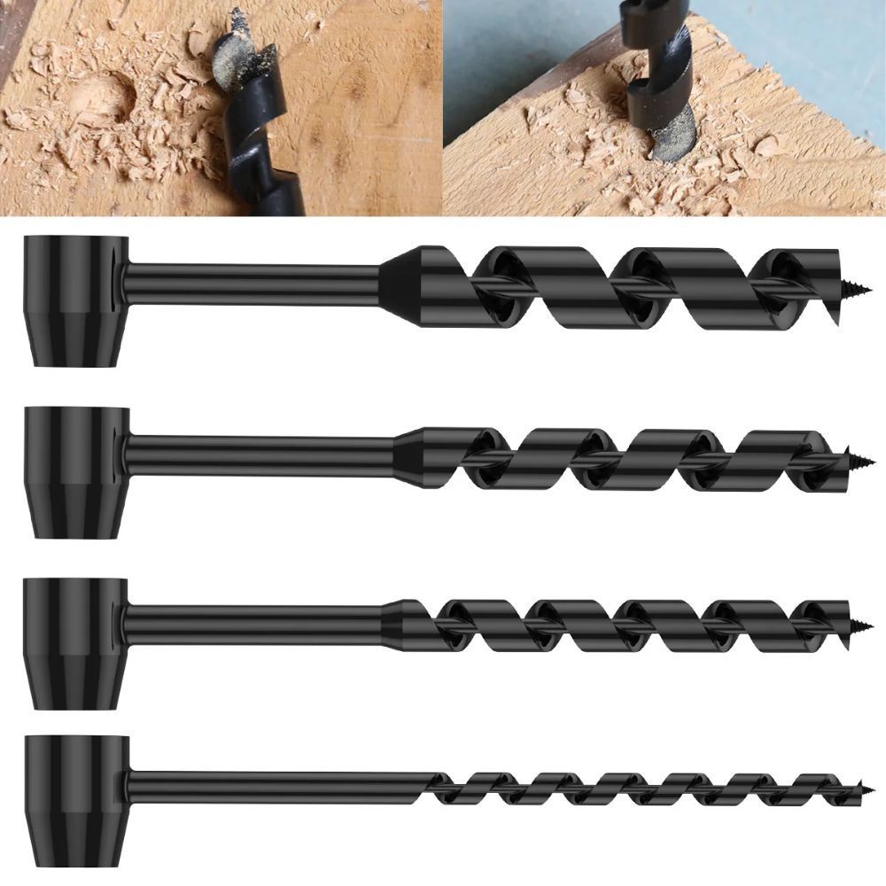 Set Extra Long Extension Spiral Auger Drill Bits Carbon Steel Hole Opener Hard Soft Plastic