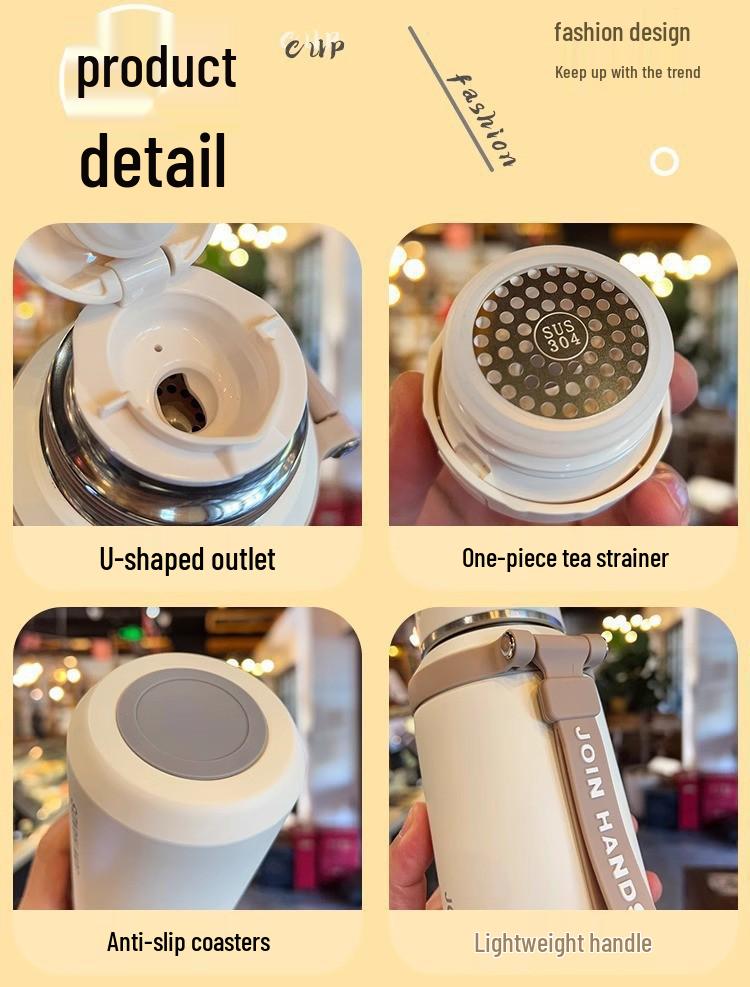 High-Value 316 Stainless Steel Insulated Water Cup with Lid – Large Capacity, Portable, Hot-Selling Tea & Water Separation Design for Home Use
