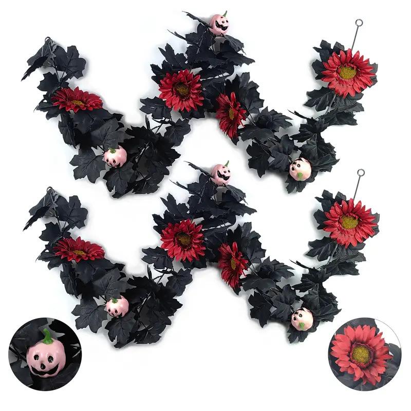 Halloween Pumpkin Rattan, Flying Witch Creative Holiday Gift Pumpkin Maple Leaf Rattan