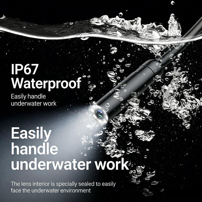 360 degree rotating dual-lens endoscope 8MM 4.3inch IPS endoscope inspection camera, automotive mechanical industrial endoscope