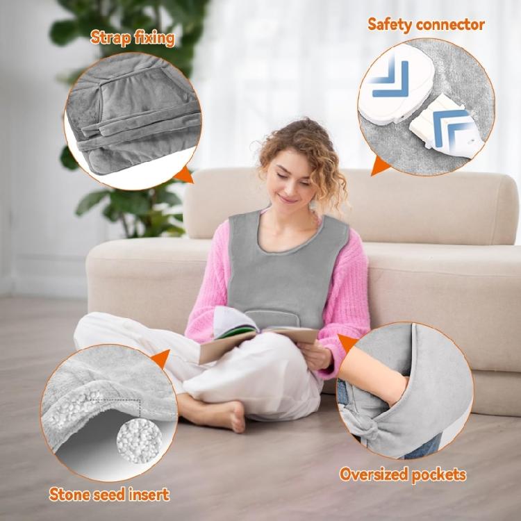 Electric Flannel Heating Wrap For Back Overheat Protections Adjustable Strap Machine Washable Design