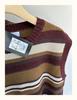 8517 Winter Korean Style Plus Size Casual Embroidered Knit Striped Vest