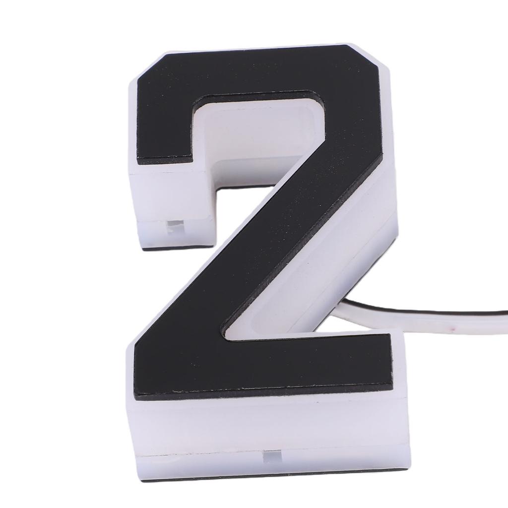 LED House Number Outside Outdoor Water Proof Modern Lighted Plug In Type Address Sign for Residences Stores Black