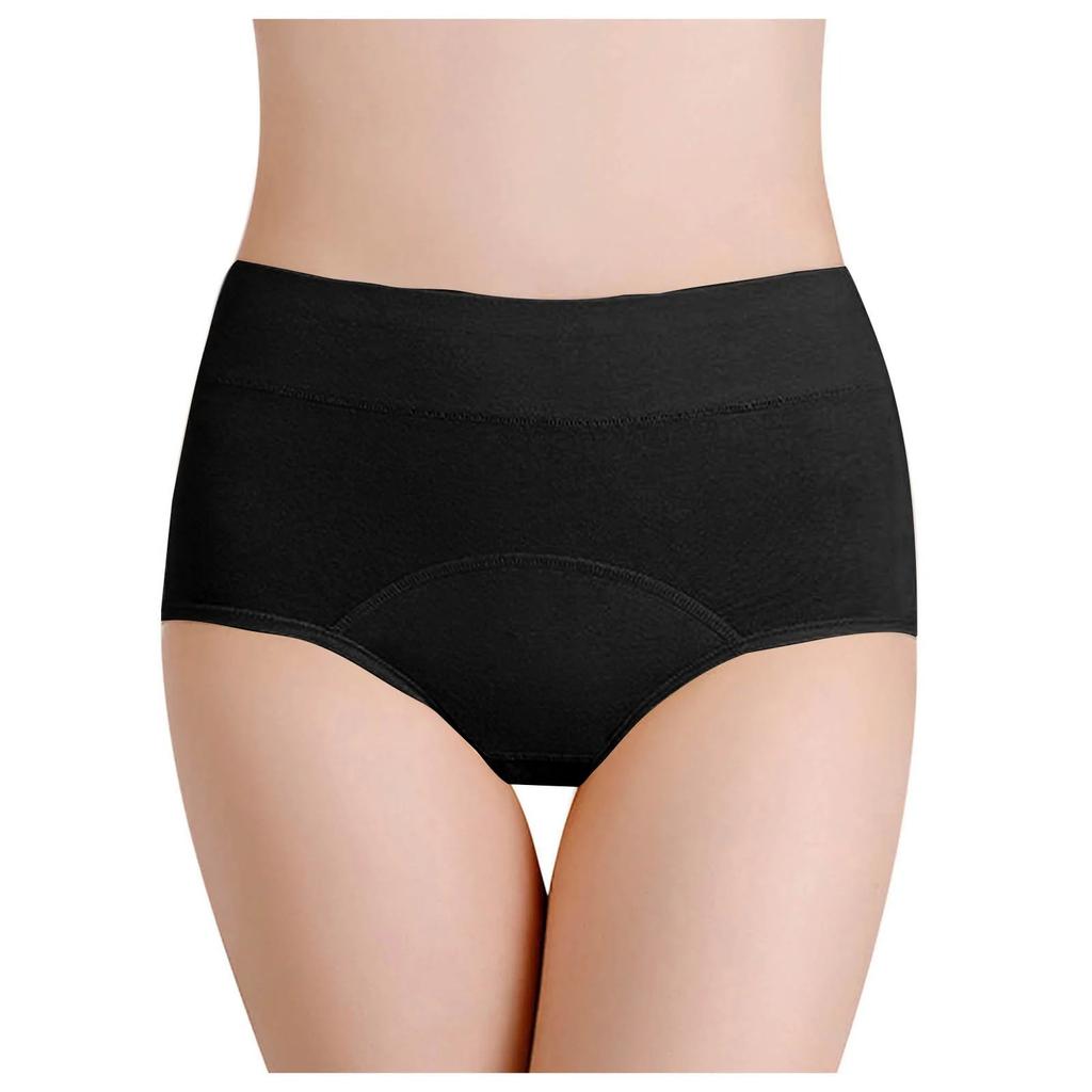 4 Pack High Waist Menstrual Underwear Leak Proof Cotton Briefs