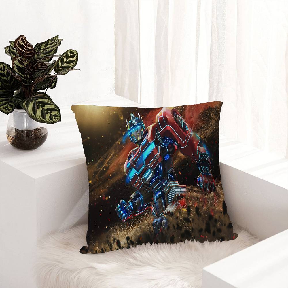 T-Transformers Anime Office Cushion Pillowcase Car Cushion Cover45X45CM Lumbar Pillowcase Sofa Pillowcover