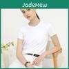Color Solid Womens Summer Tshirt Round Neck Short Sleeve Slim Thin Cotton Comfortable Leisure Tops