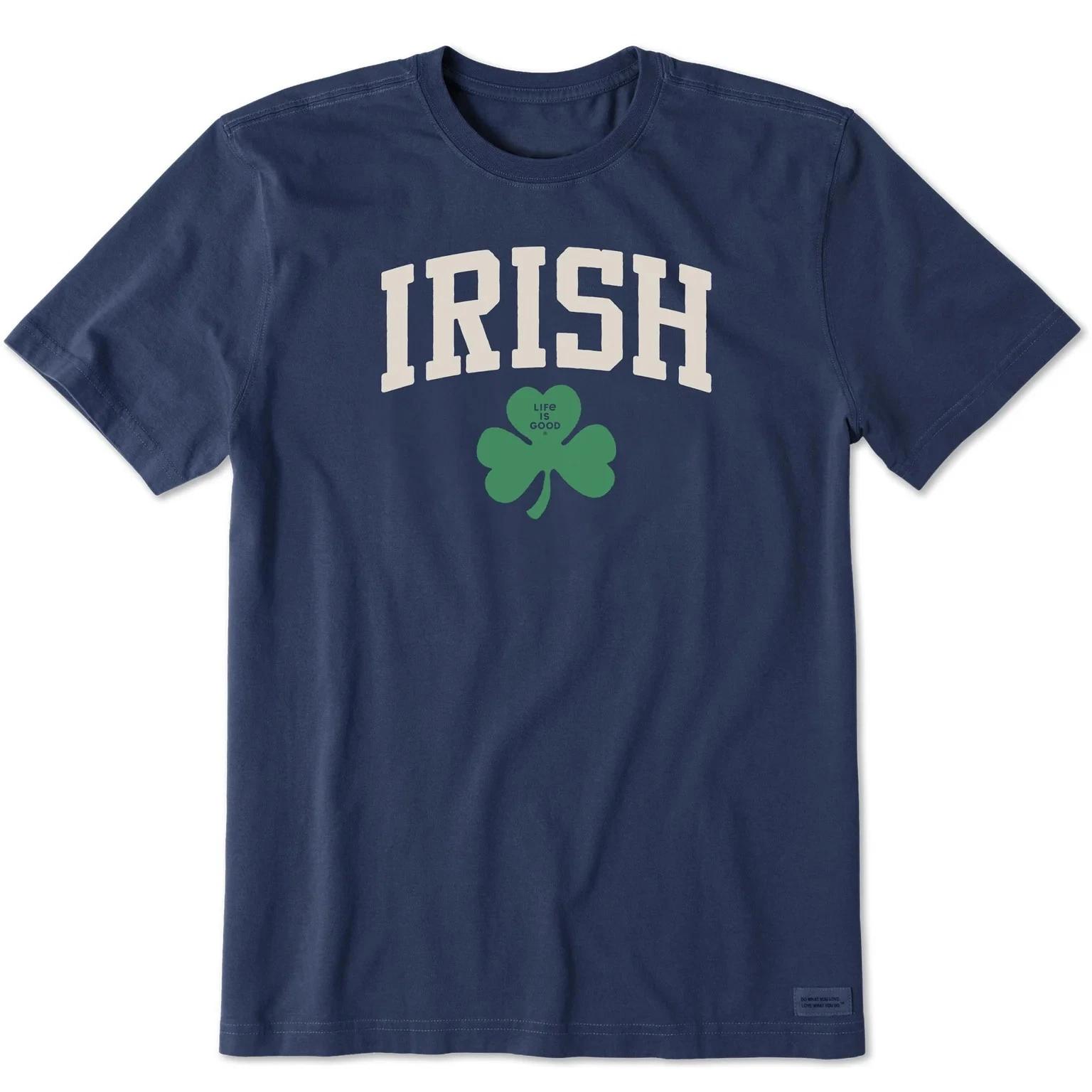 

Life is Good Men s Irish Clover Short Sleeve Crusher Tee, Darkest Blue 3XL