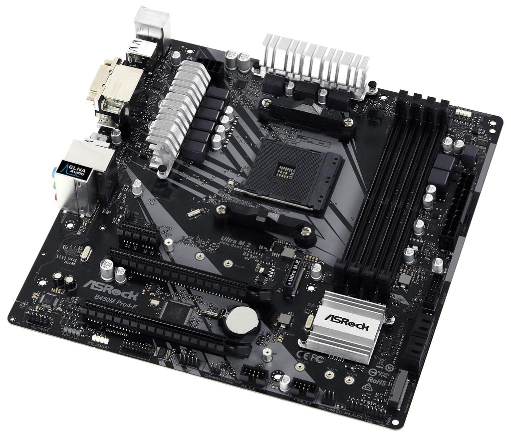 Asrock B450M Socket AMD Promontory Quad Základní deska PRO4-F AM4/ B450/ DDR4/ CrossFireX/ SATA3&USB3.1/ M.2/ A&GbE/MicroATX