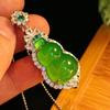 Full Green Yang Green Natural Agate Green Chalcedony Pendant Female Real Shot Fidelity