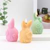3D Easter Bunny Egg with Flowers Silicone Candle Mold DIY Rabbit Ear Round Egg with Daisy Hibiscus Flowers Candles Gypsum Crafts