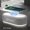 Charge sans fil multifonctionnelle 15W pour enceinte avec veilleuse LED réveil pour bureau à domicile et USB