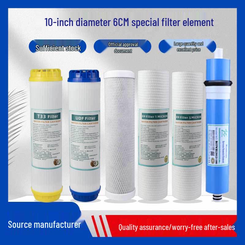 Elemento filtrante fine da 10 pollici per purificatore d'acqua domestico, diametro 6 cm