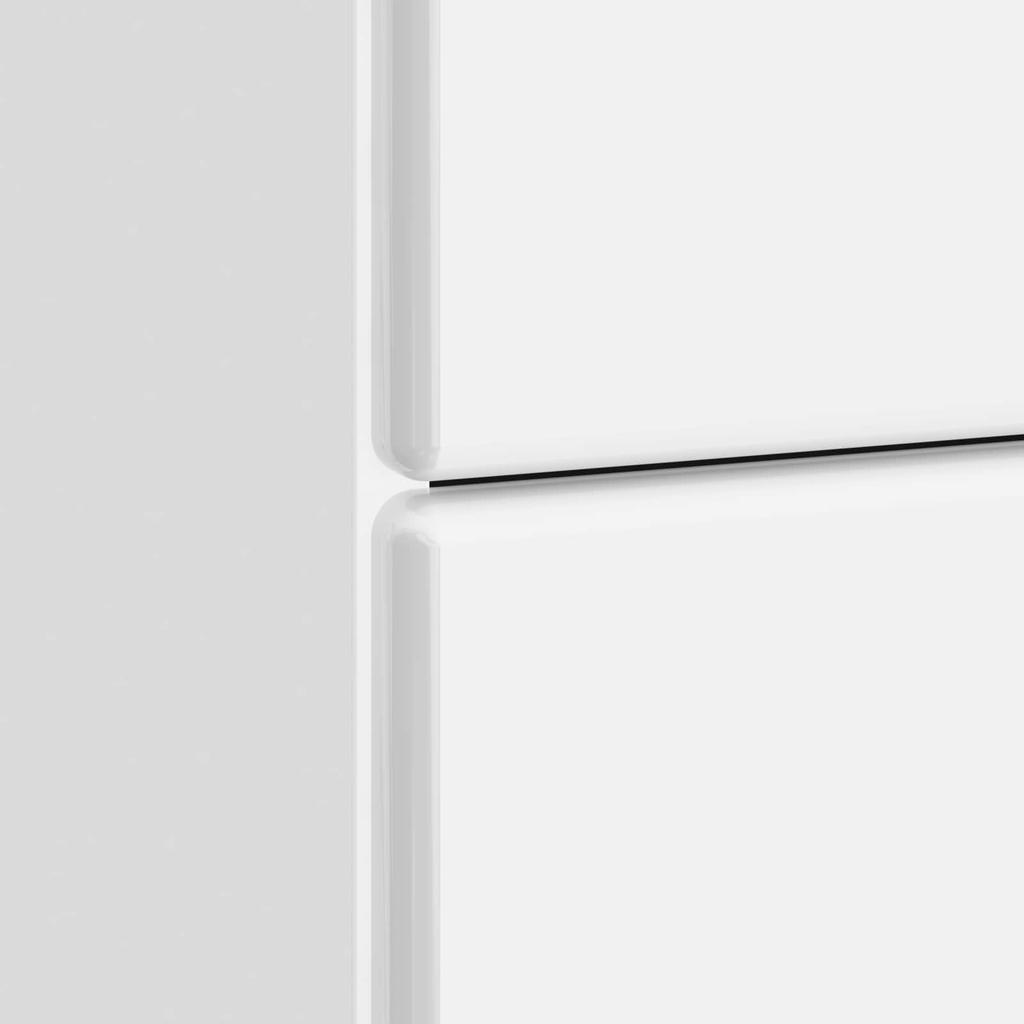 Nightstand High Gloss White 43 x 41 x 66.5 cm Particleboard