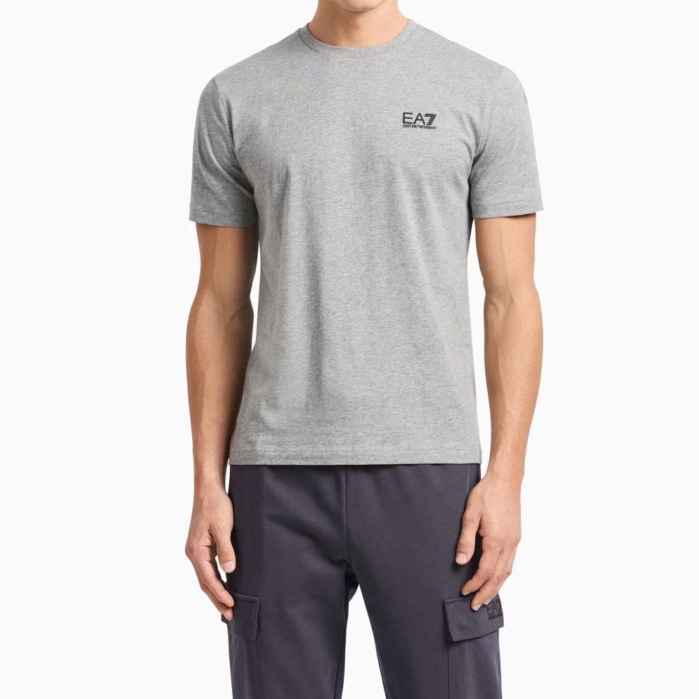 Emporio Armani EA7 Logo Letter Print Crew Neck Short Sleeve T-Shirt Men Tops Gray 8NPT25-PJVPZ-3905