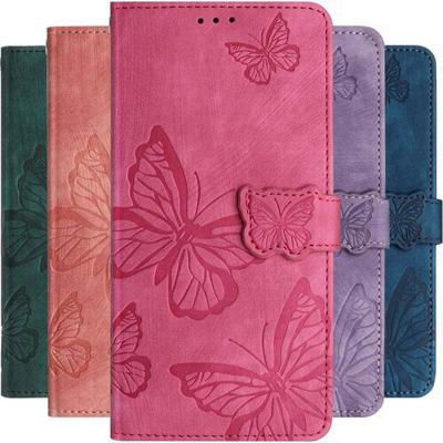 Peněženka pro Apple iPhone 15 14 13 11 12 Pro Max Mini 6 7 8 Plus SE 2020 3D Cute Butterfly Slot na kartu Protect Cover Phone D01E