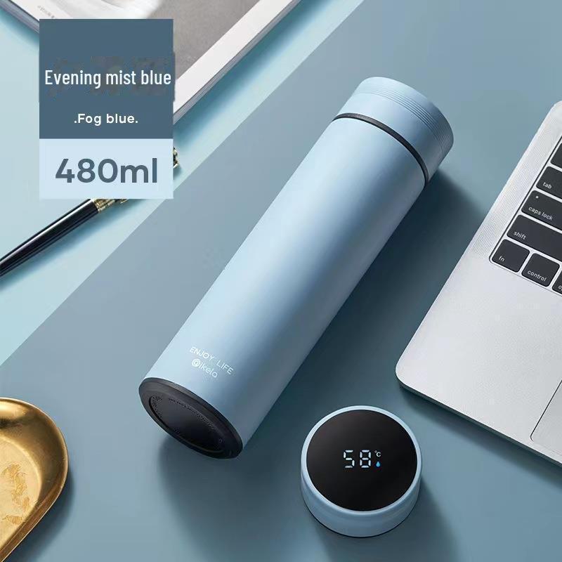 Korean Style 316 Stainless Steel Thermos with Smart Temperature Display – Unisex, Cute & Simple Design
