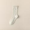 Female Spring and Autumn Leisure All Match Pure Color Ballet Wind Lovely Ear Side Dot Cylinder Stack Socks