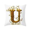 45*45Cm European Gold 26 Letters Pillowcase Digital Printed Peachskin Home Texile Pillowcase Home Decorative Sofa Cushion Cover