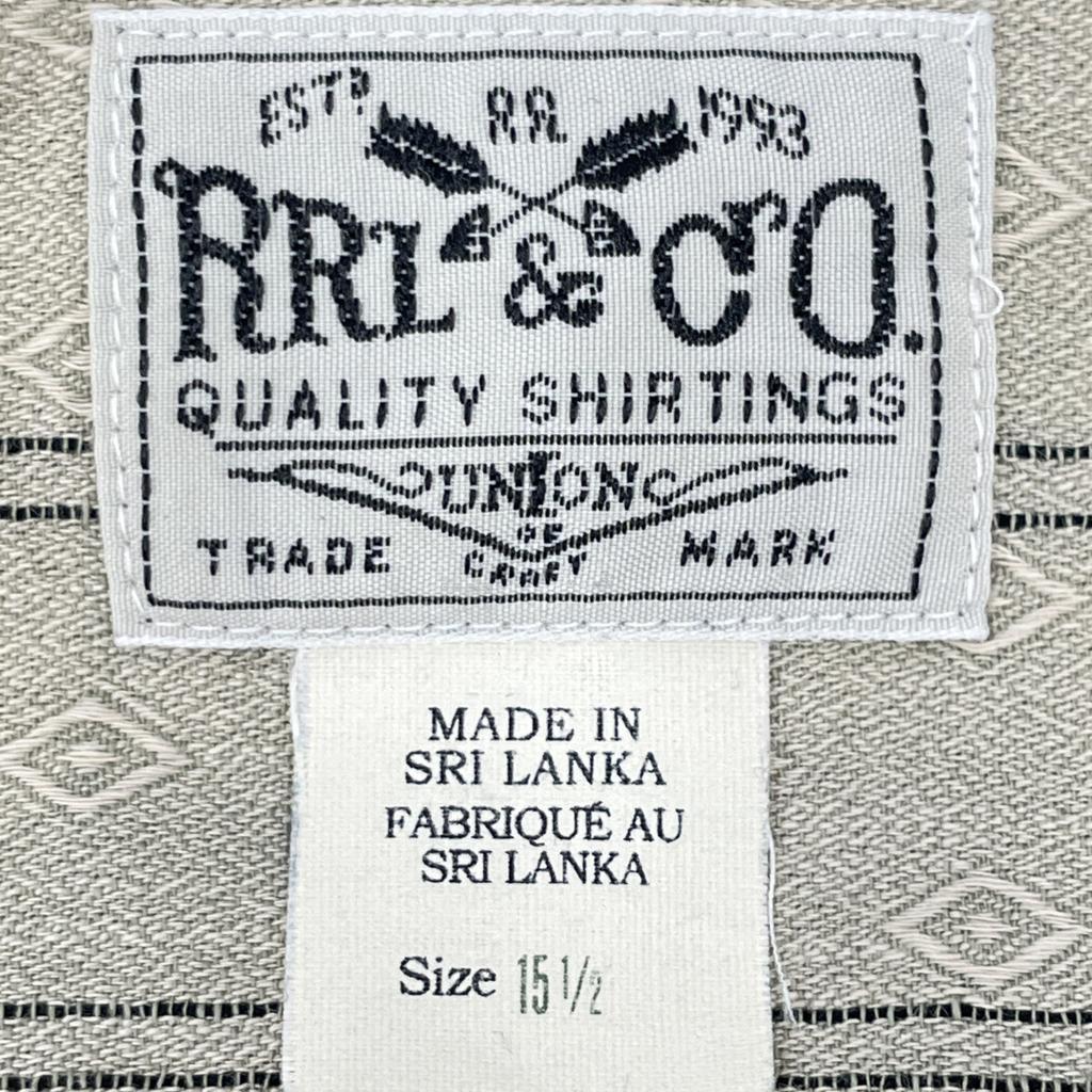 RRL Green Round-collar Cotton Clerical Shirt Tops M greenUsed