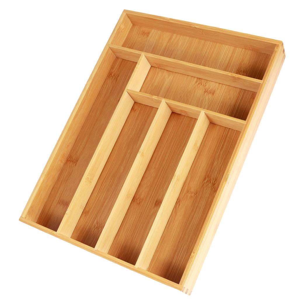 Expandable Drawer Tray Cutlery Organizer Kitchen Silverware Utensil Flatware Cutlery Spoons Knives Bamboo Storage Tray