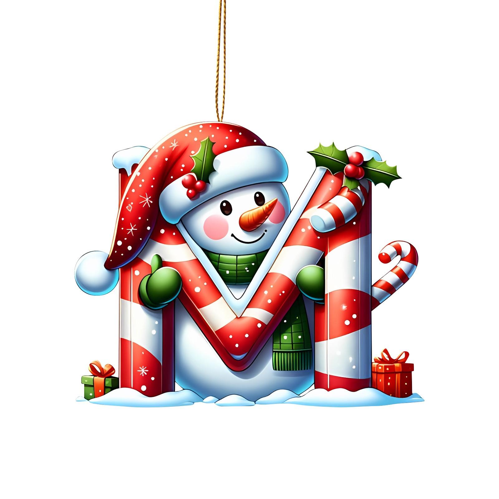 

2D Акриловые Плоские Рождественские Буквы Украшения Подвесные Рождественские Буквы Алфавита Для Подвески на Рождественскую Елку Рождественское Украшение One Size