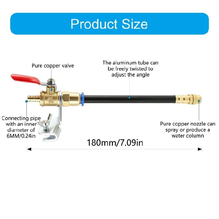Metal Body Water Sprinkler Nozzle Attachment for Cutting Machine Work, Wet Cutting Dust Reduction Part for Concrete and Metal Cutting Tasks