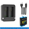 Dual Battery Charger For GoPro 9 10 11 Battery Charger LED Light Charging 2Ways for GoPro Hero 10 11 Action Camera Accessories