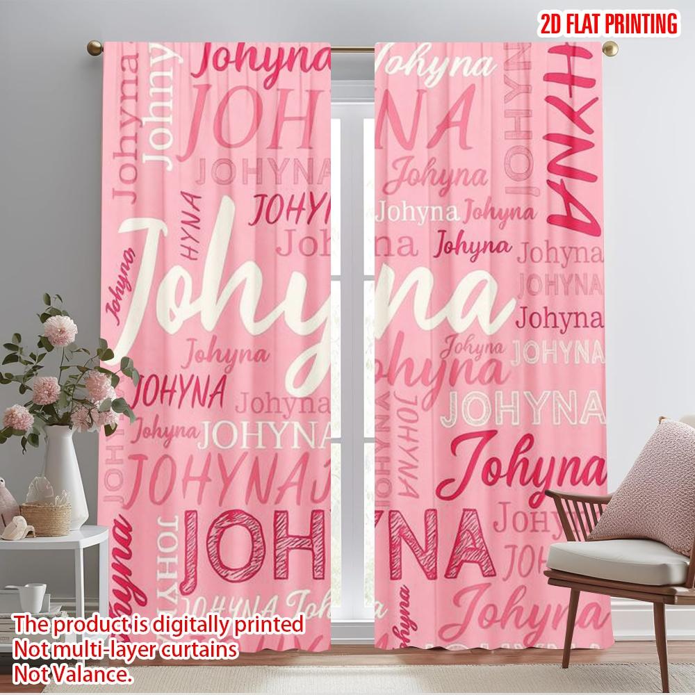 

2pcs,2D plane printing Curtain Popular Johyna Montage Versatile Polyester Fabric (without rod) Decorations Inside Perfect for 52.50×116.00 CM 2pcs