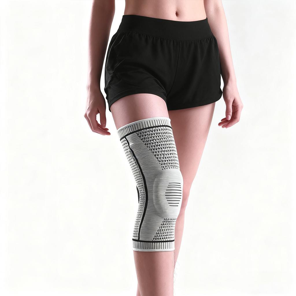 Knee Braces with Patella Strap, Medial Support, Silicone Compression Protection for Meniscus, Running Basketball Knee Pads