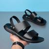 Novos sapatos da moda para homens, sandálias de couro genuíno de verão, sapatos casuais de couro da moda, sapatos de praia legais de rua