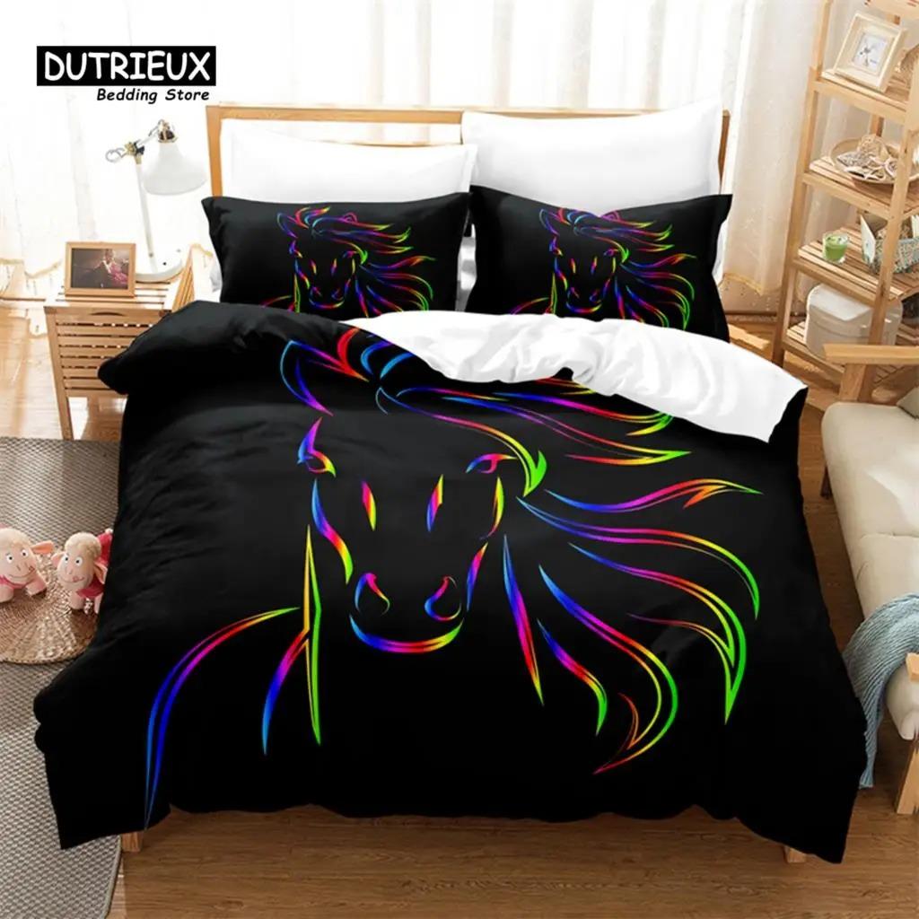 Cartoon Animal Bedding Set, 3Pcs Duvet Cover Set, Soft Comfortable Breathable Duvet Cover, For Bedroom Guest Room Decor