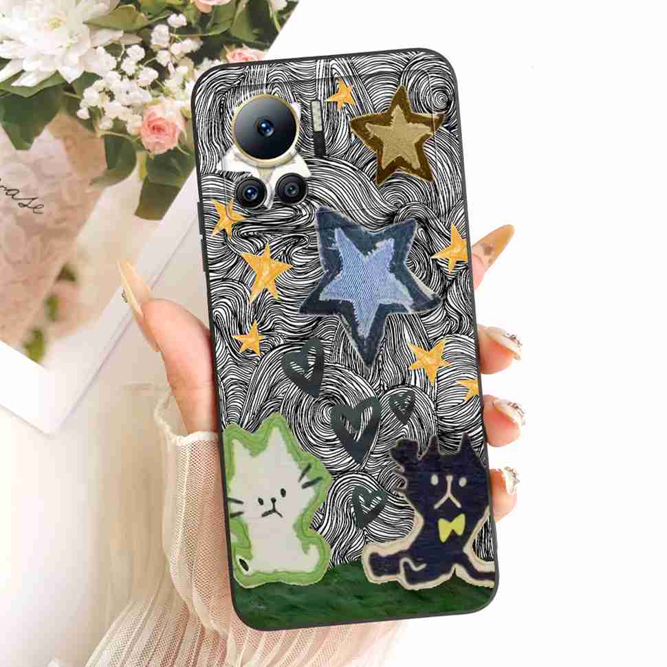 For Infinix Note 12 VIP Case Cute Cat Cartoon Flower Silicone Cover For Infinix Note12 VIP 12 Vip X672 6.7" Phone Cases Coque