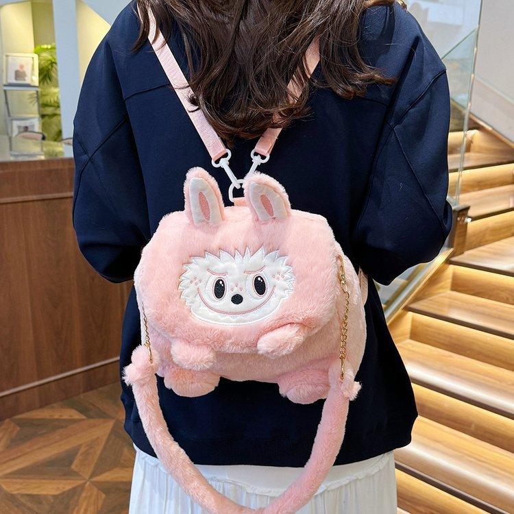 Schoolbag cartoon trend cute college student mini backpack plush cute girl backpack cute shoulder messenger bag