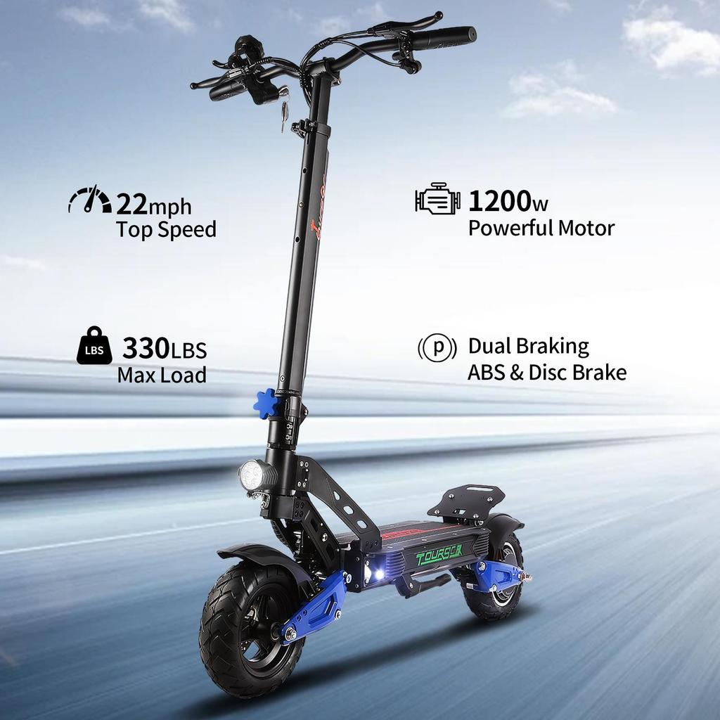 X1 Off-Road Skateboard 1200W Brushless Motor E-Scooter 48V16AH Extended Battery Foldable 10-inch Tire Sensor Electric Scooter