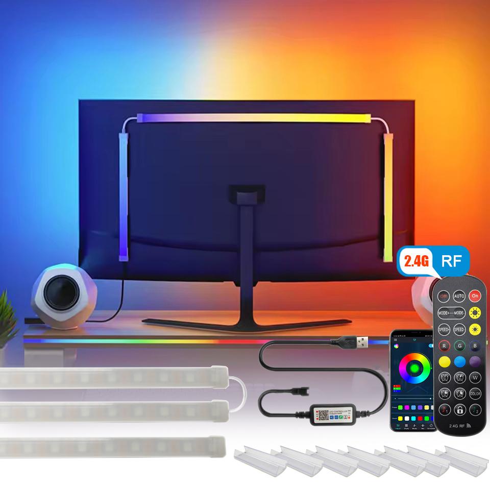 USB PC Strip Lights 24-34 Inch Computer RGBIC APP Music Sync Monitor Screen LED Backlight for Gaming Room Atmosphere Decor