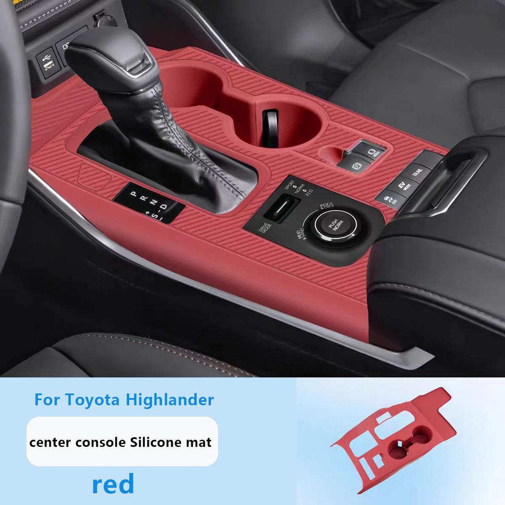 For Toyota Highlander Car Interior Accessories Decoration Center Console Silicone Mat Door Armrest Pad  Interior Upgrade