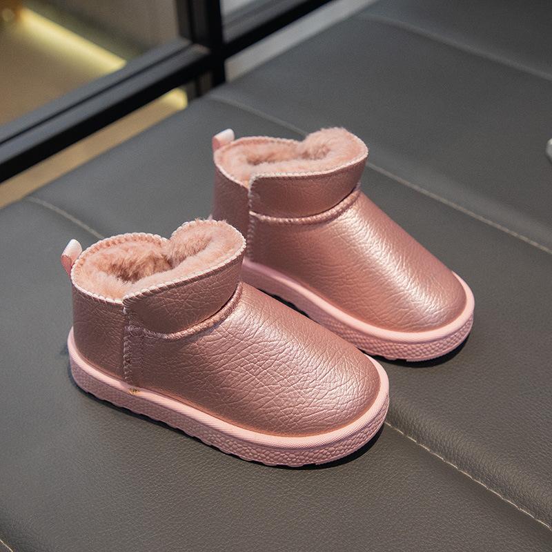 Baby cotton boots waterproof and non-slip children's snow boots piled and thickened boys' cotton shoes girls' warm manufacturers