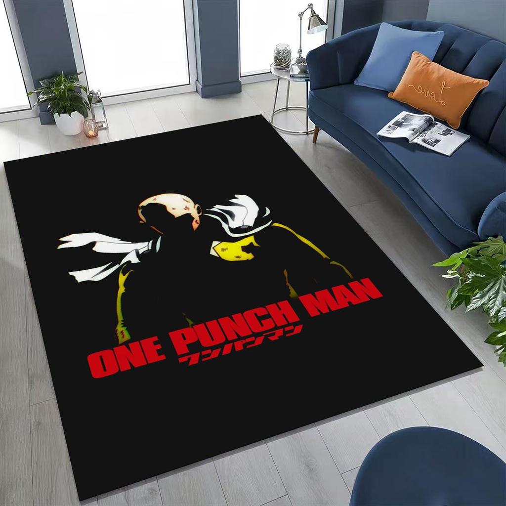 Anime One Punch Man Saitama Cartoon Cartoon Rug for Bedroom Living Room Sofa Home Doormat Decor,Kids Play Non-slip Floor Mat