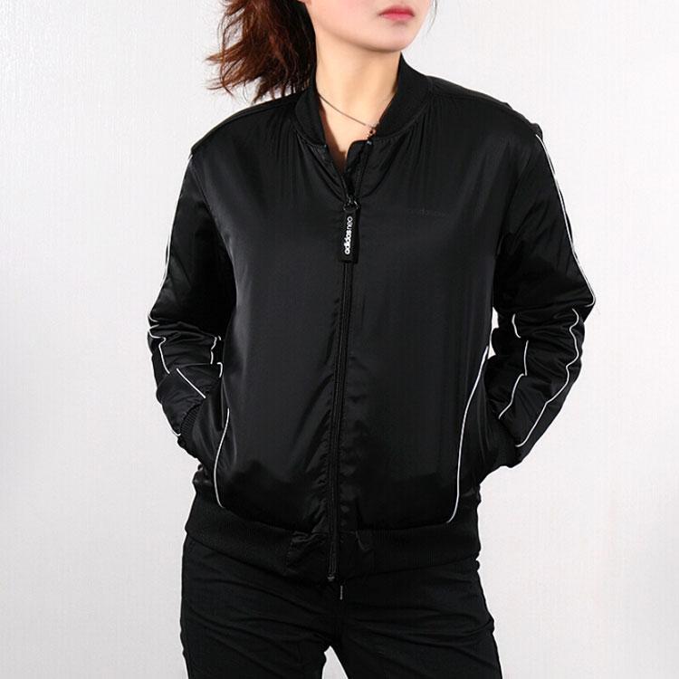 Adidas Neo Printed Casual Sports Jacket Women Jacket Black DW8310