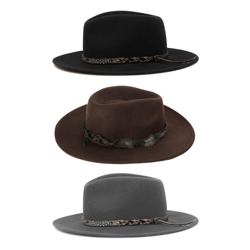 Eye Catching Western Hat Cosplay Costume Hat Stage Show Props Hat Halloween Costume Leather Belt Hat Carnivals Party Hat