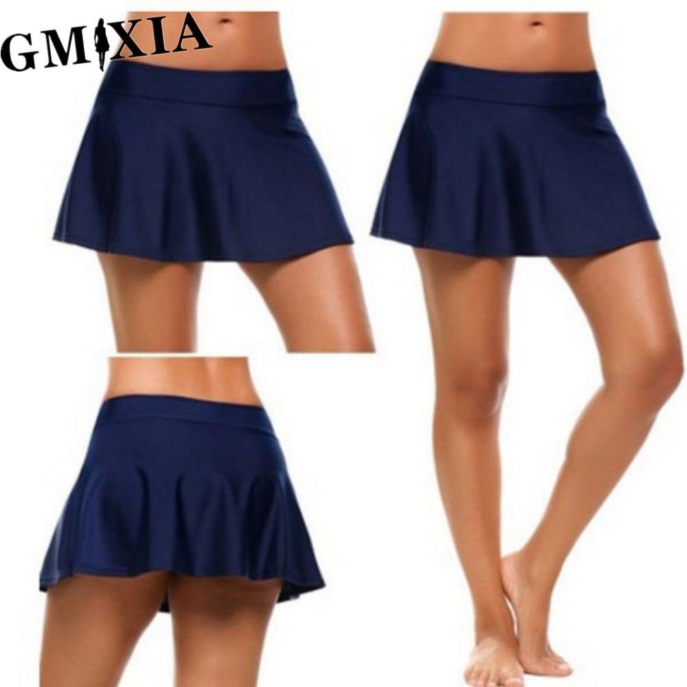 

GMXIA Женская Модная Повседневная Однотонная Юбка с Принтом на Лето Весну XXL темно-синий