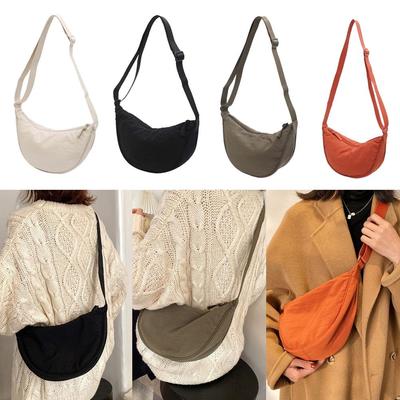 Nylon Crossbody Bag Hobo Sling Crescent Bag Fashion Lady Shopper Purses Travel Bags Bag Dumpling Woman Small Half Moon Bag