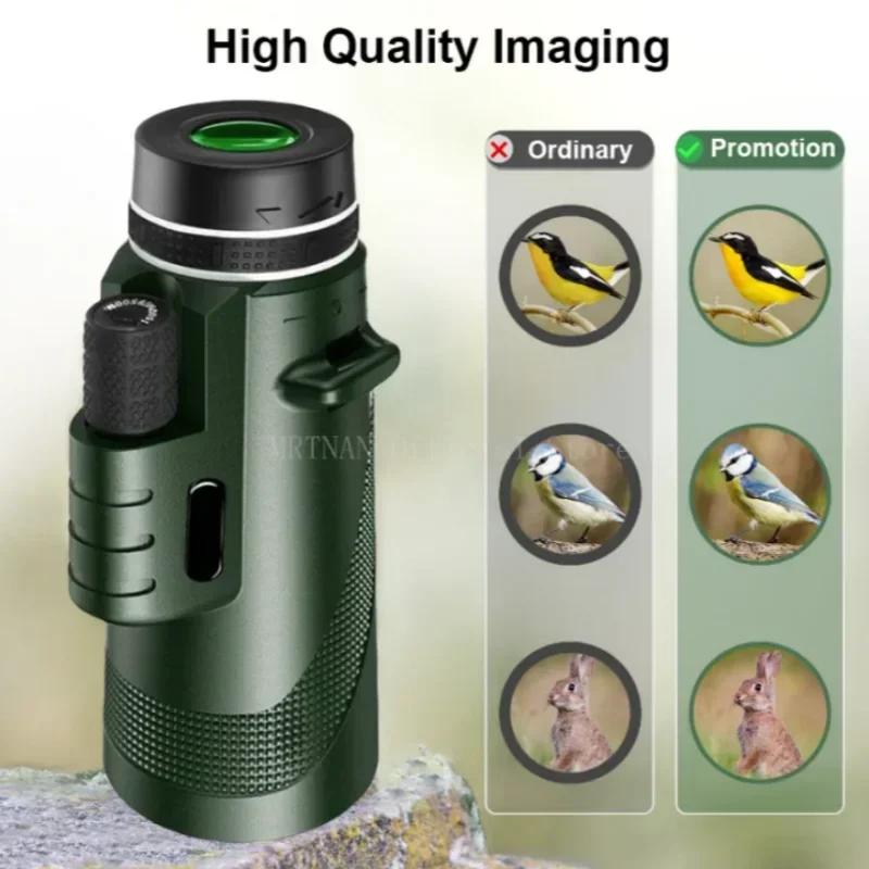 80x100 Telescope Long Range Bak4 Prism Monocular With Tripod Phone Clip Hunting Camping Bird Watching