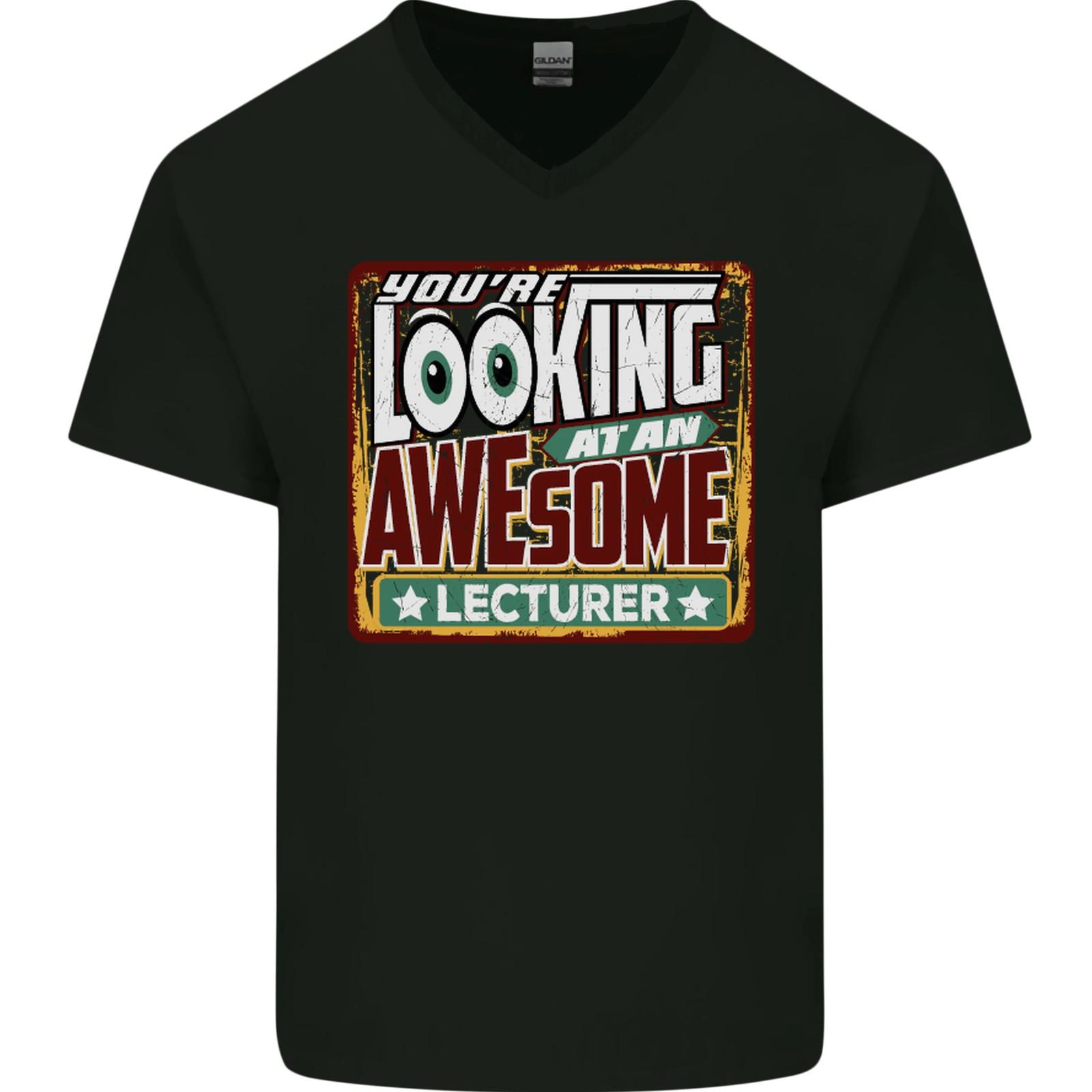 Youre Looking at an Awesome Lecturer Mens V-Neck Cotton T-Shirt S разноцветный